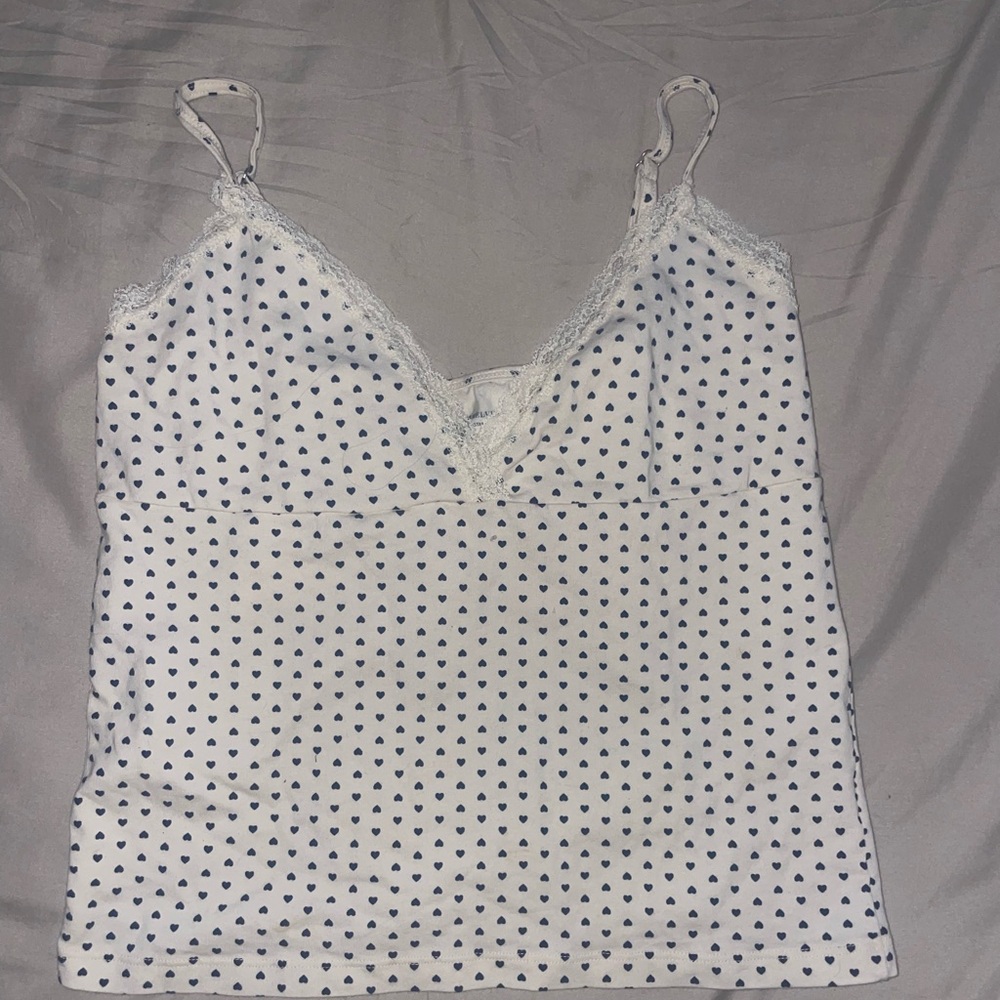 Brandy Melville polka dot lace top